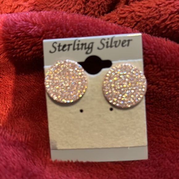 Vintage Luxury style bling stud Sterling Silver earrings New - Picture 4 of 11